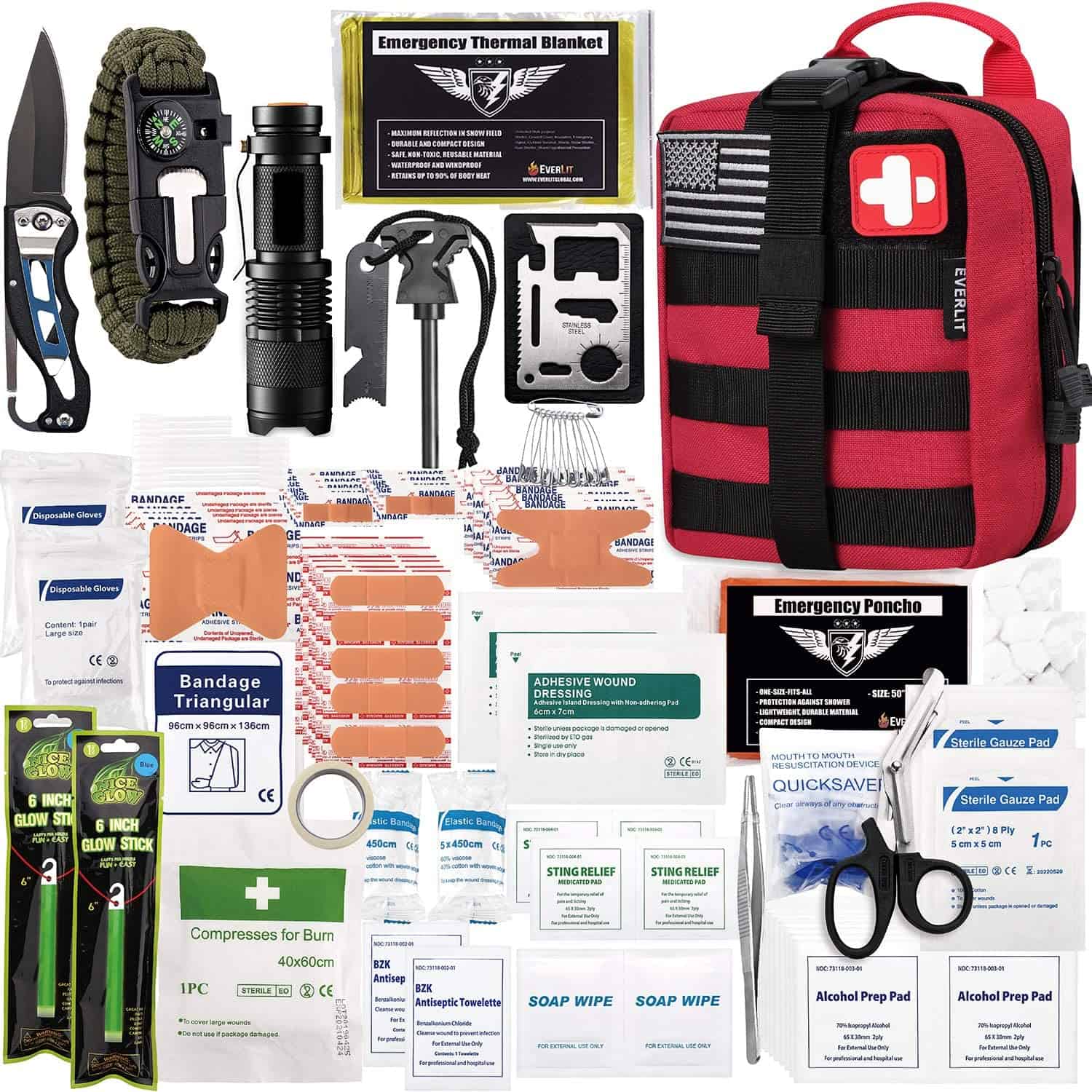 Red Survival First Aid Kit Berisi 250 Buah First Aid Kit